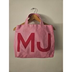 Marc Jacobs Pink Canvas MJ Logo Tote Bag - Large Designer Shoulder Bag